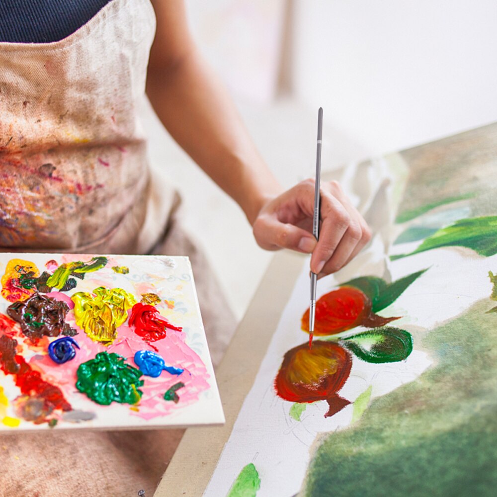 9pc Wolf Hair Detail Fine Paint Brushes Drawing Brush Line Drawing Pen Watercolor Painting Brush For Artist Student