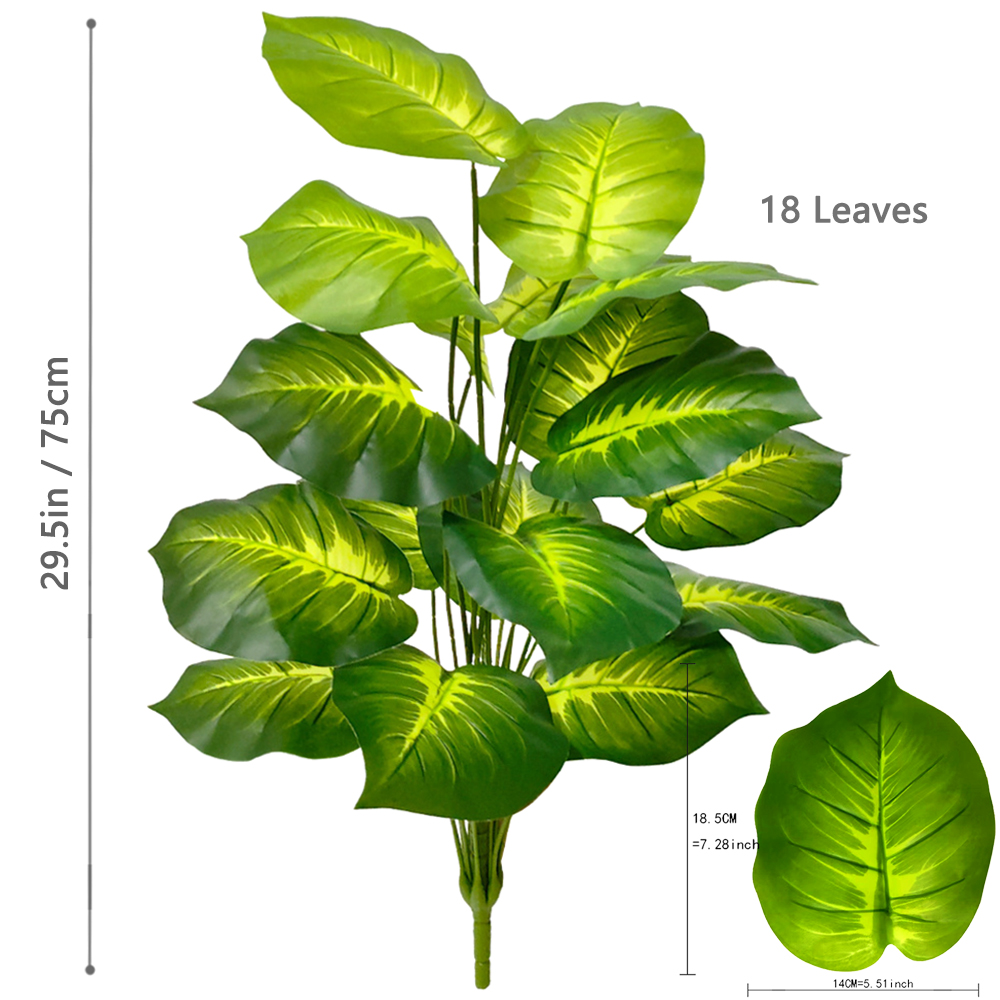 56-85cm kunstige lilla friske taro-akasie gule hjertegrønne eføy-skilpaddeblader til dekorasjon av hjem, hage, kontor: Lysegrå