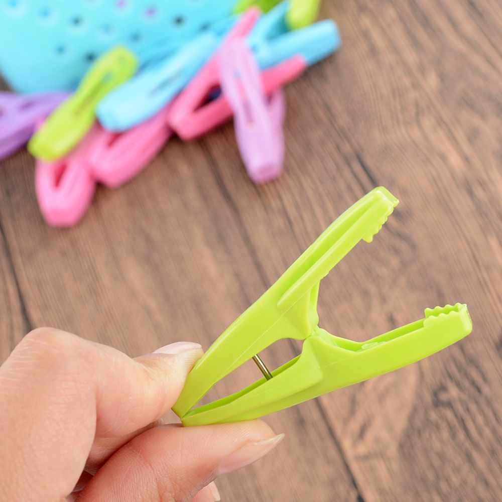 Clothespin Laundry Clothes Pin Large Spring With Basket Convenient Plastic 30pcs With Basket Travel Accessories