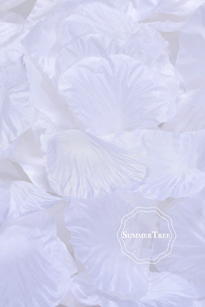 100 Stks/pak Zijden Rozenblaadjes Tafel Confetti Kunstbloem Baby Douche Ambachten Bruiloft Benodigdheden Party Kerst Venue Decor: White