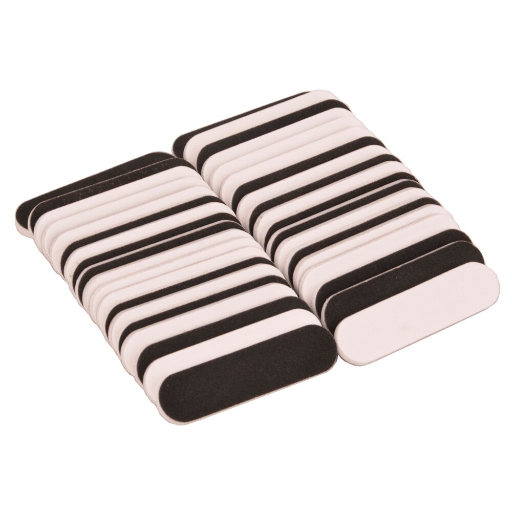 50 Stks/set Professionele Nagelvijlen 180/240 Grit Dubbel-Kanten Wit Zwart Schuren Buffer Polish Ing Nail Care Kleine Nail tool Bestand