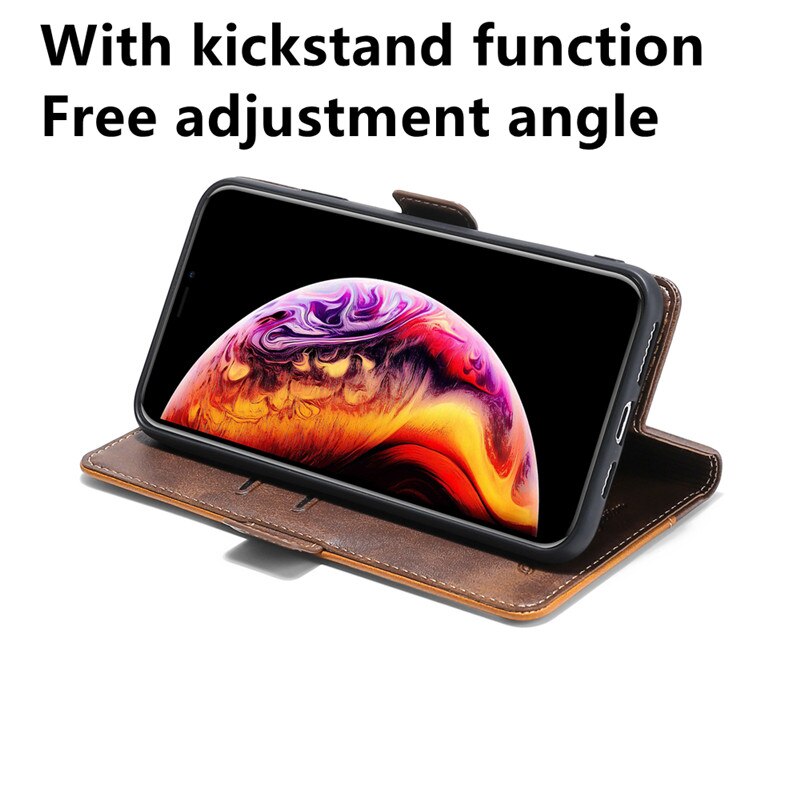 Étui de support de fente de carte de crédit de sac de téléphone en cuir d'unité centrale pour Xiaomi Mi10T Lite/Xiaomi Mi10T Pro/Xiaomi Mi10T étui de téléphone magnétique