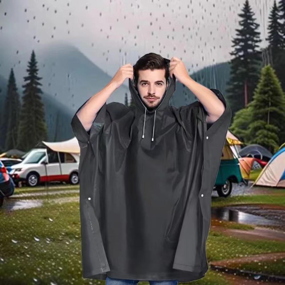 3-in-1 buitenregenjas met capuchon, waterdichte regenponcho, motorfiets regenhoes, kamperen, wandelen, reizen, regenkleding, tent