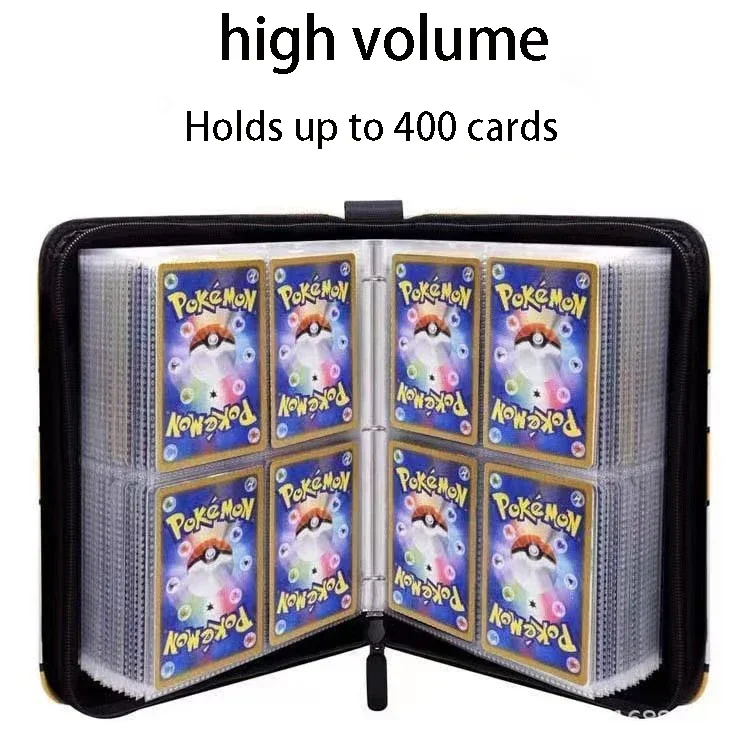 4/9 Pocket Card Collection Binder Binder with Zipper and Handle for Game/Football Card Collector's Book Trading Card Binder