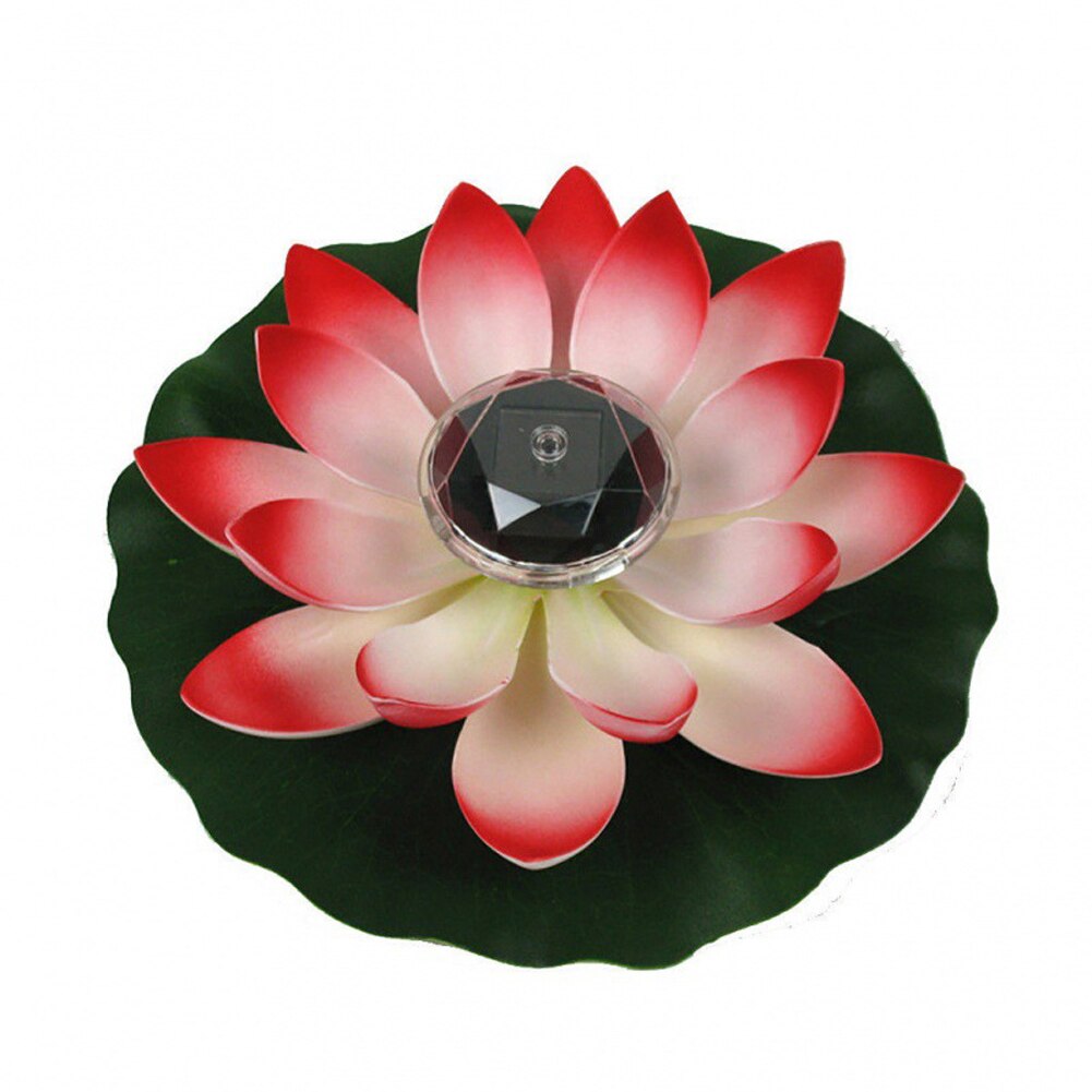 Solar LED Flower Light, 1pcs Artificial Lotus Shape Solar Pool Lights Floating Fountain Pond Garden Pool Lamps LED Night Light: C