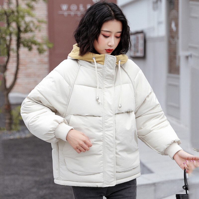 Vrouwen Parka Winter Jas Hooded Lange Jas Dikke Warme Vrouwelijke Katoen Gewatteerde Parka Voering Jassen Uitloper, Gebroken Wit, XL Vrouwen Parka Winter Jas Hooded Lange Jas Dikke Warme Vrouwelijke Katoen Gewatteerde Parka Voering Jassen Uitloper, Gebroken Wit, XL