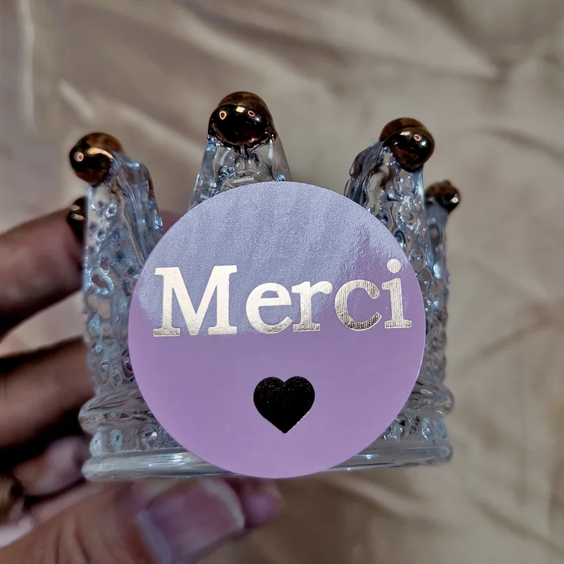 500Pcs/Roll Franse Dank U Sticker Handgemaakte Kerst Briefpapier Decoratie Sticker Goud Folie Papier Afdichting Label Sticker