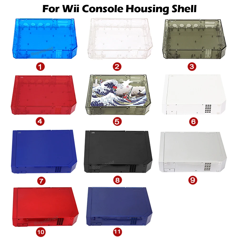 11 Colors Replacement Full Housing Shell Cover Case with Buttons For Wii Game Console Repair Parts