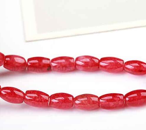 Natural Rice Shape Chalcedony Stone Beads Accessories For Jewelry Making Smooth Loose Colorful Gem Stone Beads: COLOR 1 / 8 x12mm