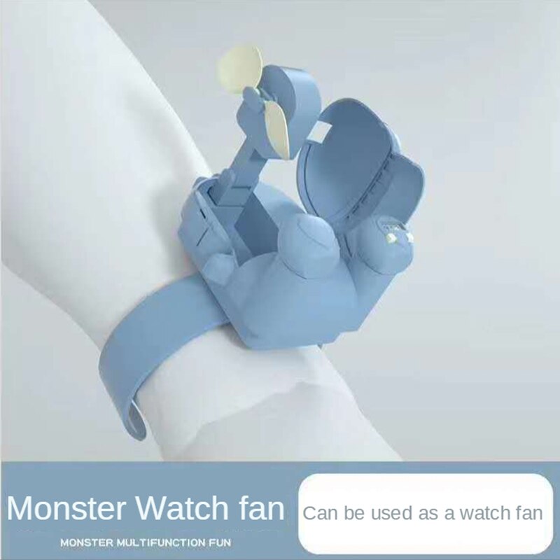 Monster Watch Fan Net Red Car Small Hair Dryer Children Handheld USB Charging Fan Mini Monster Multifunction Foldable Wrist Fan