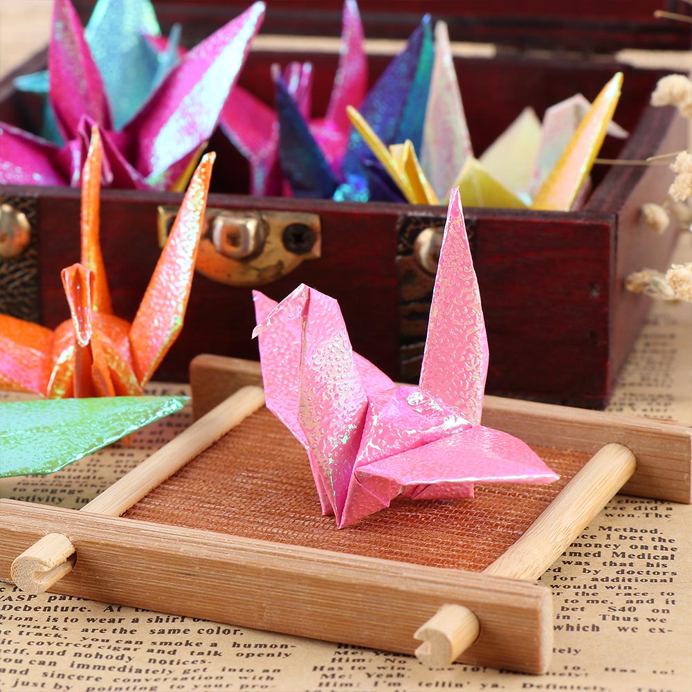 50pc 10cm Origami Shining Paper Glitter Craft DIY Material Bird Animal Star Boat Folding Origami Paper Sparkling Glitter Paper