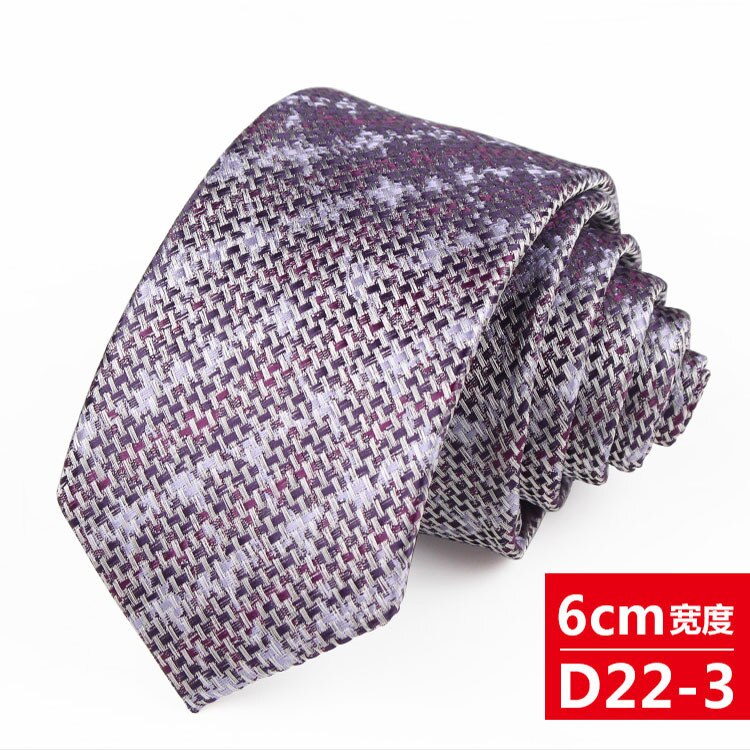 Corbata estrecha de 6cm para hombre, corbatas de seda de poliéster hechas a mano, estilo británico informal, 1200 agujas,: D22-3
