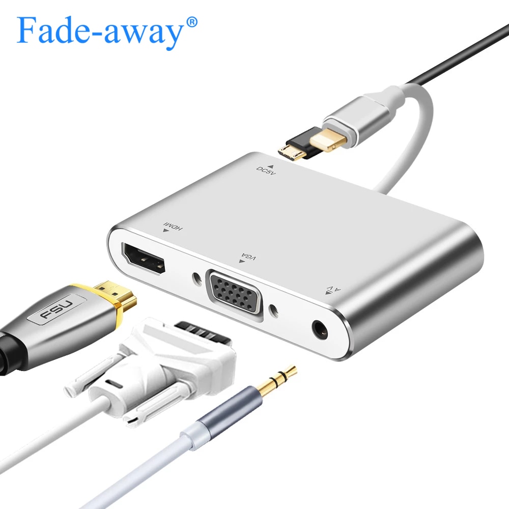 1080P Hdtv Otg Kabel Lightning Naar Vga Audio Video Hdmi-Compatibel Adapter Breiden Voor Iphone 12 11X/xs/8P/8/7P/Ipad Air/Mini/Ipod