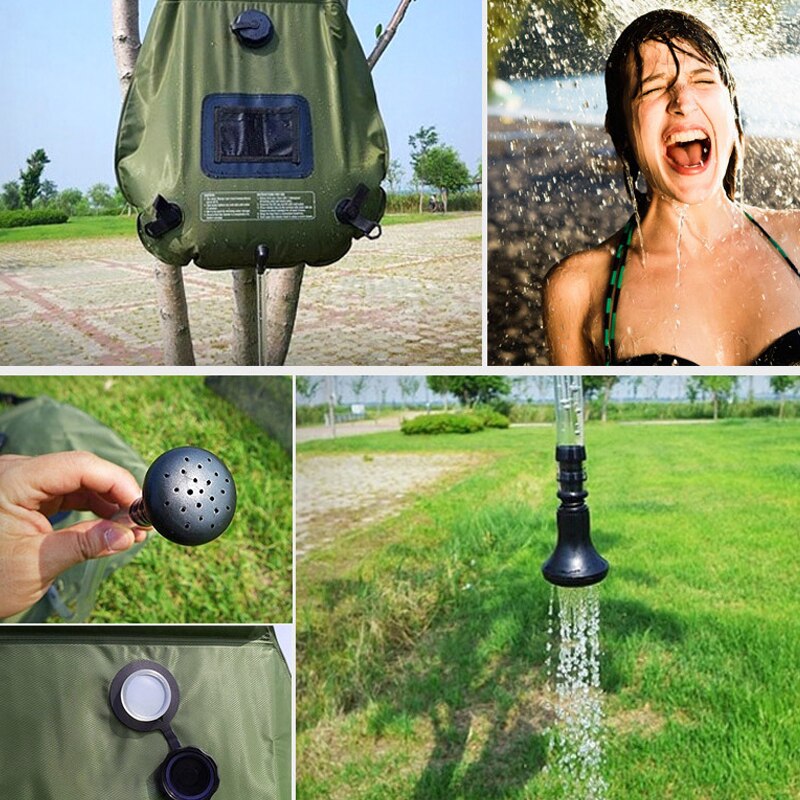 Douche Bag Voor Camping Outdoor Wandelen Picknick Zwemmen 5 Gallon/20L Solar Draagbare Tas Met Schakelaar Slang En Douche hoofd