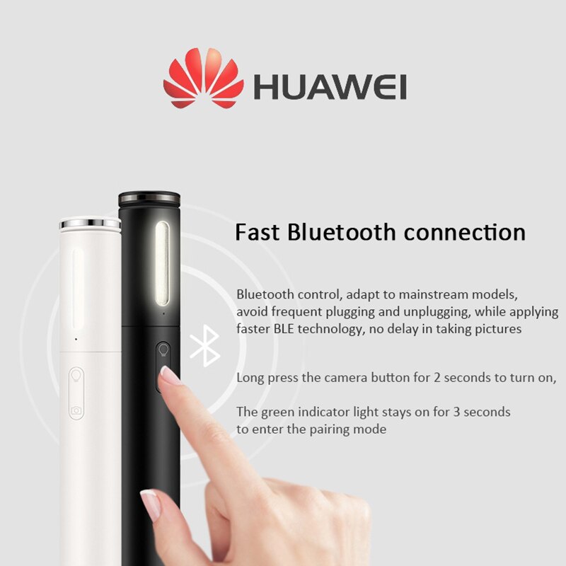 Original HUAWEI CF33 Bluetooth selfie bâton troisième vitesse lumière de remplissage poche mini selfie bâton voyage portable honneur selfie bâton