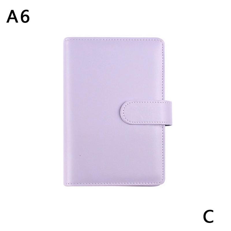 Classic case with leaves (no inner pages) A5 A6, notebook ring, diary, diary, multi-function cover: purple A6