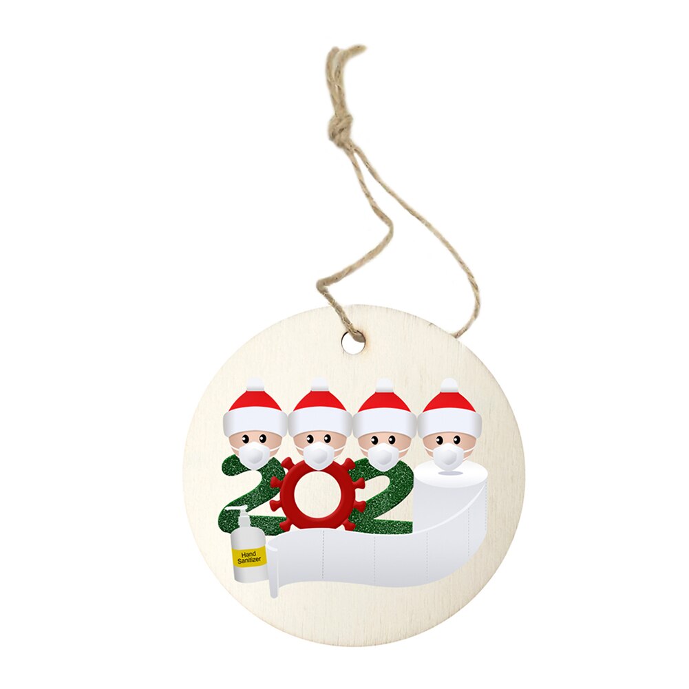 Diy Houten Masker Sneeuwpop Kerstboom Hanger Kerstman Met Masker Opknoping Ornamenten Decoraties Christmas Party: Family of 4