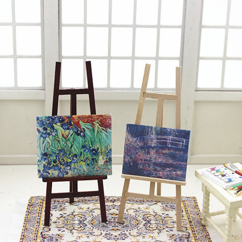 1Pcs Mini Hout Kunstenaar Statief Schildersezel Voor Foto Schilderij Postkaart Display Houder Frame Leuke Bureau Decor: Bruin