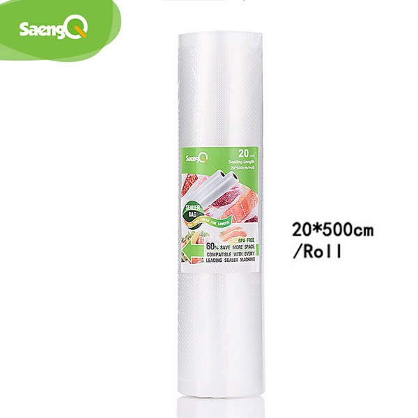 saengQ 5 Rolls/Lot Kitchen Bags For Vacuum Sealer bags Food Vacuum Bag Storage Vacuum Packaging Rolls 12/15/20/25/30cm*500cm: 20cm