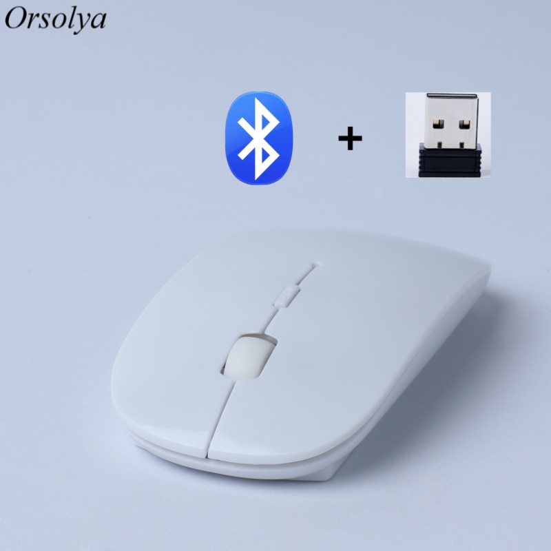 Bluetooth 4.0+2.4G Wireless Mouse Dual Mode 2 in 1 Mouse 1600 DPI Ergonomic Portable Optical Mice For Laptop PC Tablet