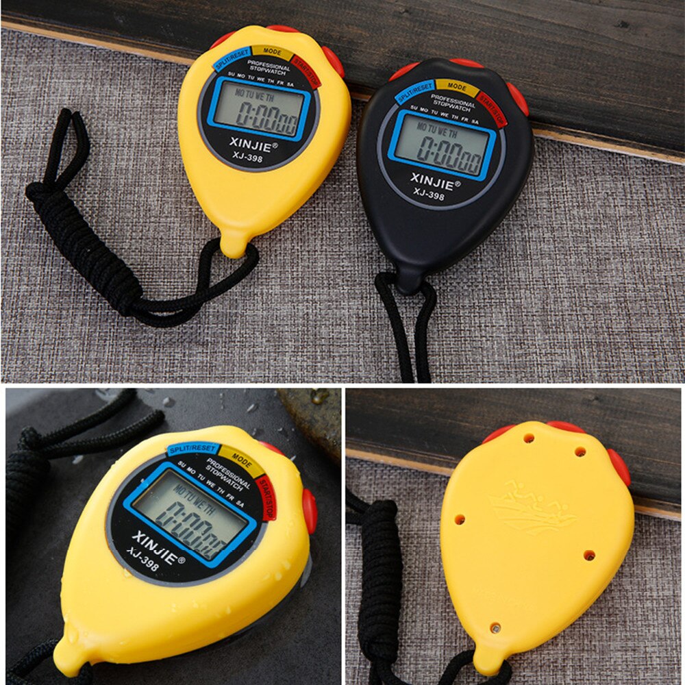 Classic Handheld Stopwatch Stop Watch LCD Digital Chronograph Timer Counter Sports With String Z0807
