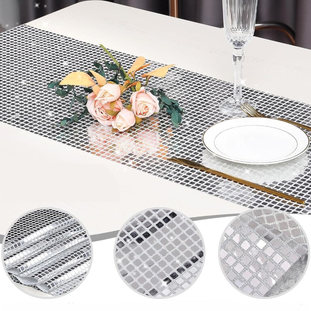 Błyszczący Brokatowy Bieżnik na Stół dyskoteka Cekinowy Lustrzany projekt Obrus Europejski Styl Pokrowiec na Stół Urodziny