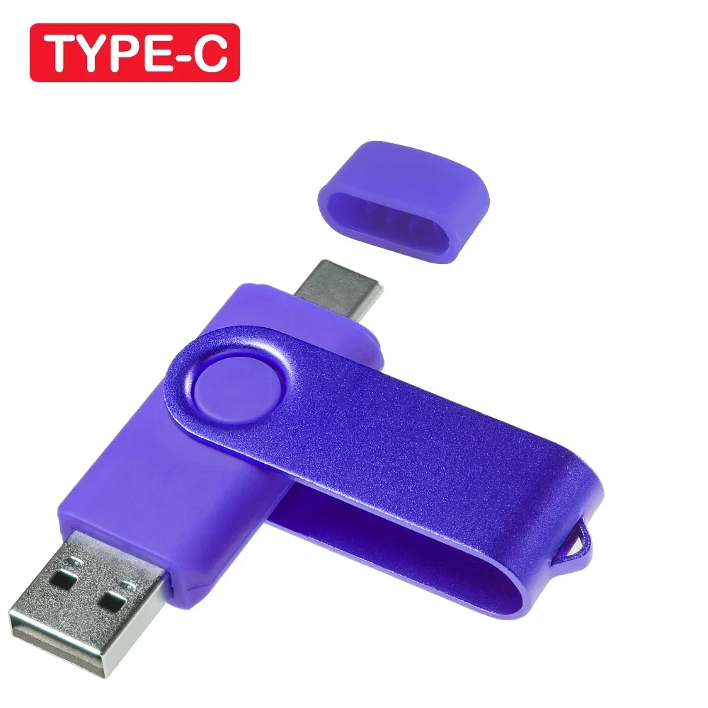 TYPE-C USB Flash Drive 128GB Rode Hoge Snelheid Pen Drive 64GB Donkerblauwe Memory Stick 32GB Draaibare USB Stick 16GB Kleurrijke U Disk