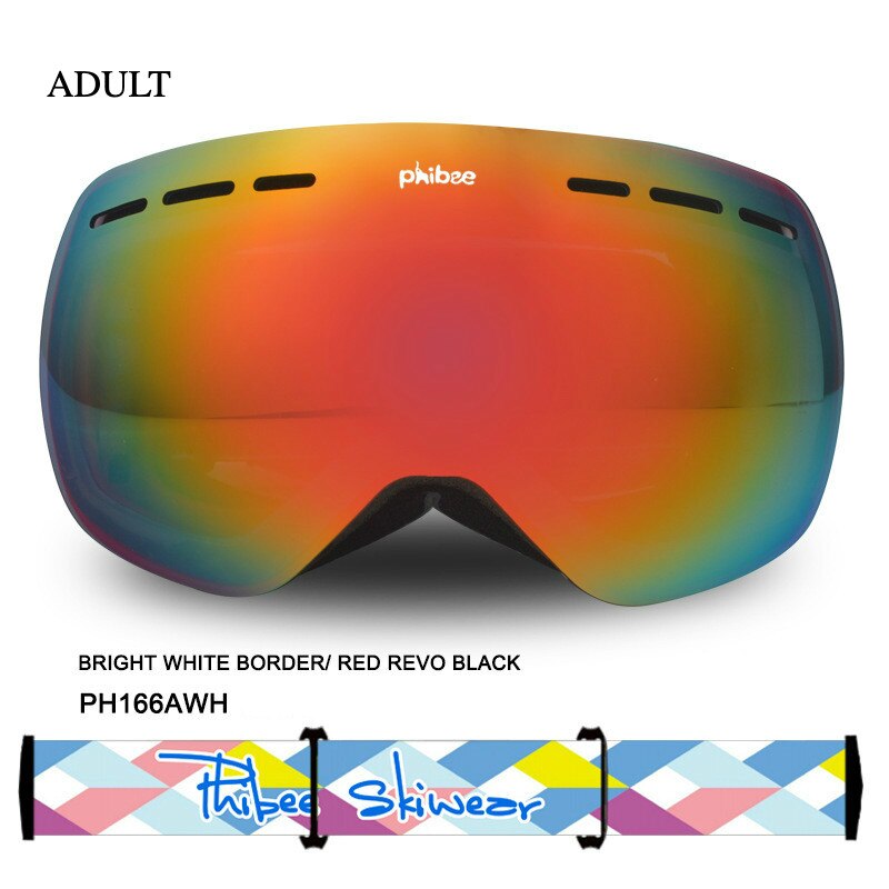Skibrillen heren dames kinderen brillen snowboard anti-condens grote skimasker sneeuwbril skiën dubbel  uv400 bescherming buitensport: Ph166 awh