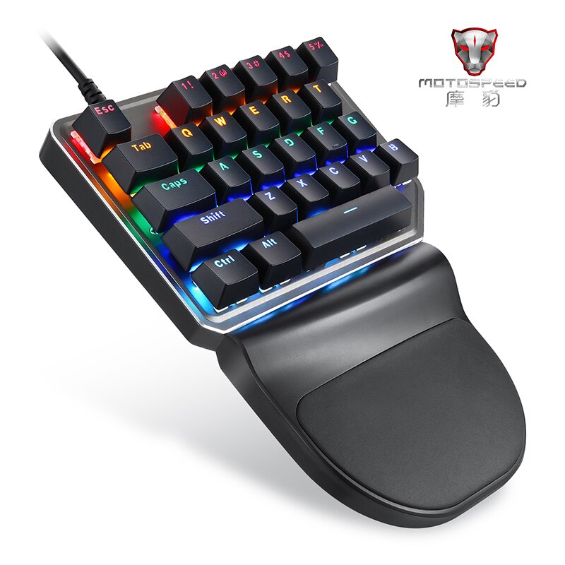 Original Motospeed K27 One-Handed Mechanical Gaming keyboard RGB Backlight USB Wired Mini Keyboard for PS4 Xbox Computer gamer: Default Title