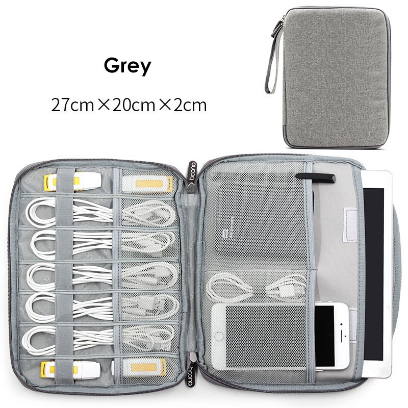 Grote Capaciteit Datakabel Opbergtas Reizen Elektronica Accessoires Organizer Pouch voor HDD Adapter Geheugenkaart Digitale Gadgets: 12