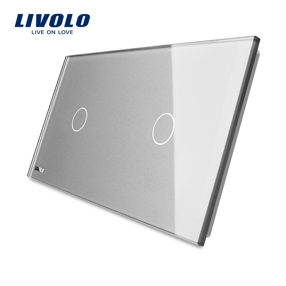 Livolo Luxury White Pearl Crystal Glass, 151mm*80mm, EU standard, Double Glass Panel,VL-C7-C1/C1-11 (4 Colors)