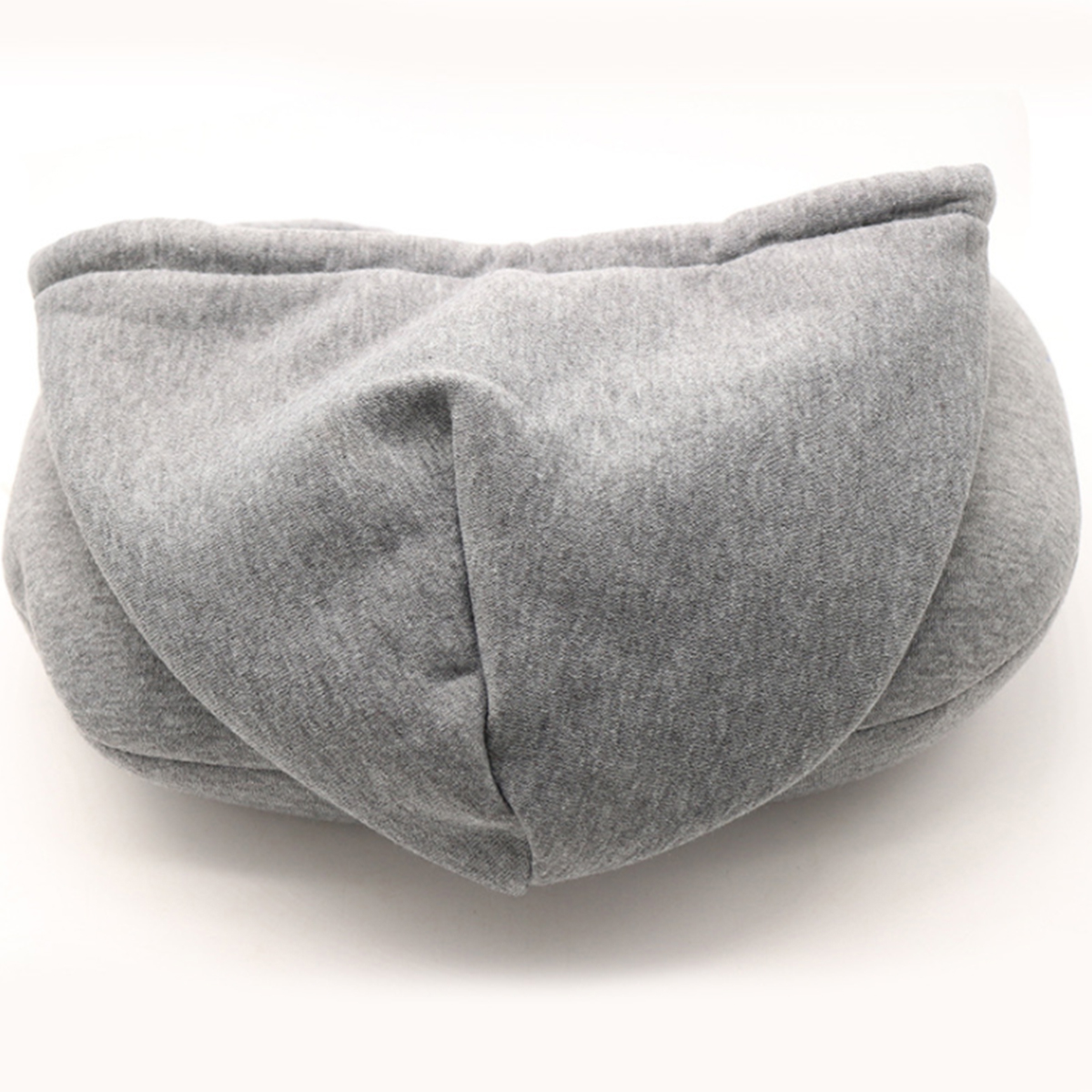 Zachte U Type Nekkussen Hoodie Microfiber Neksteun Kussen Met Trekkoord Reizen Middag Dutje: Grey