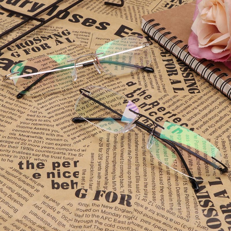 Mannen Titanium Legering Geen Velg Leesbril Frameloze Folding Brillen Presbyopie Eyewear + 1.0 + 1.5 + 2.0 + 2.5 + 3.0 + 3.5