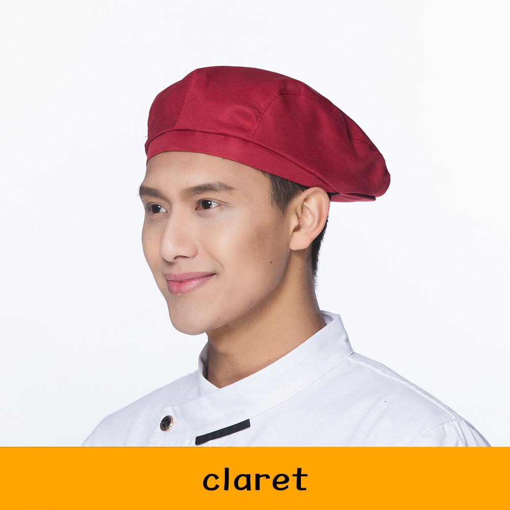 Chapeau de Chef Service alimentaire, uniforme de travail de cuisine café Restaurant, casquette élastique, chapeaux de serveur de barbier à imprimé de piment, 17 couleurs: 11