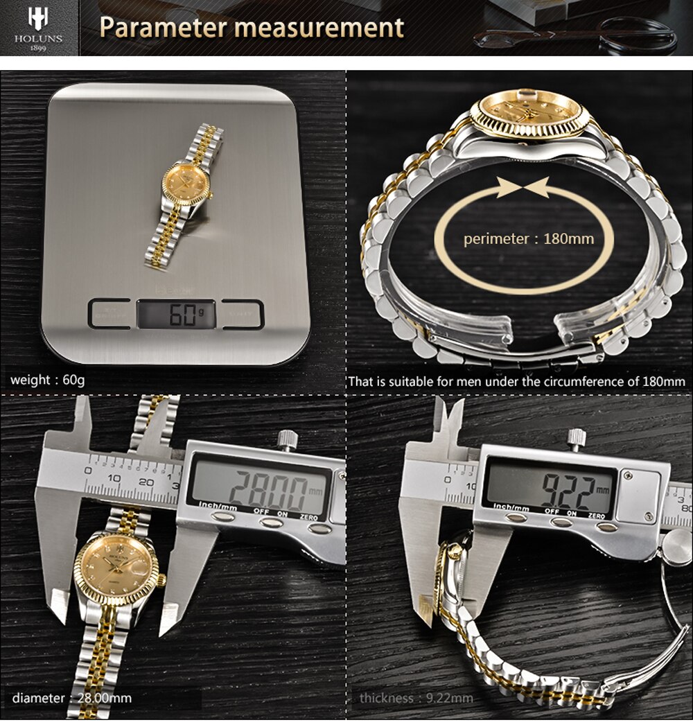 Holuns Women Watches Ladies Watch Top Brand Luxury Gold Role Classic Female Quartz Watch Diamond Waterproof Relogio Feminino