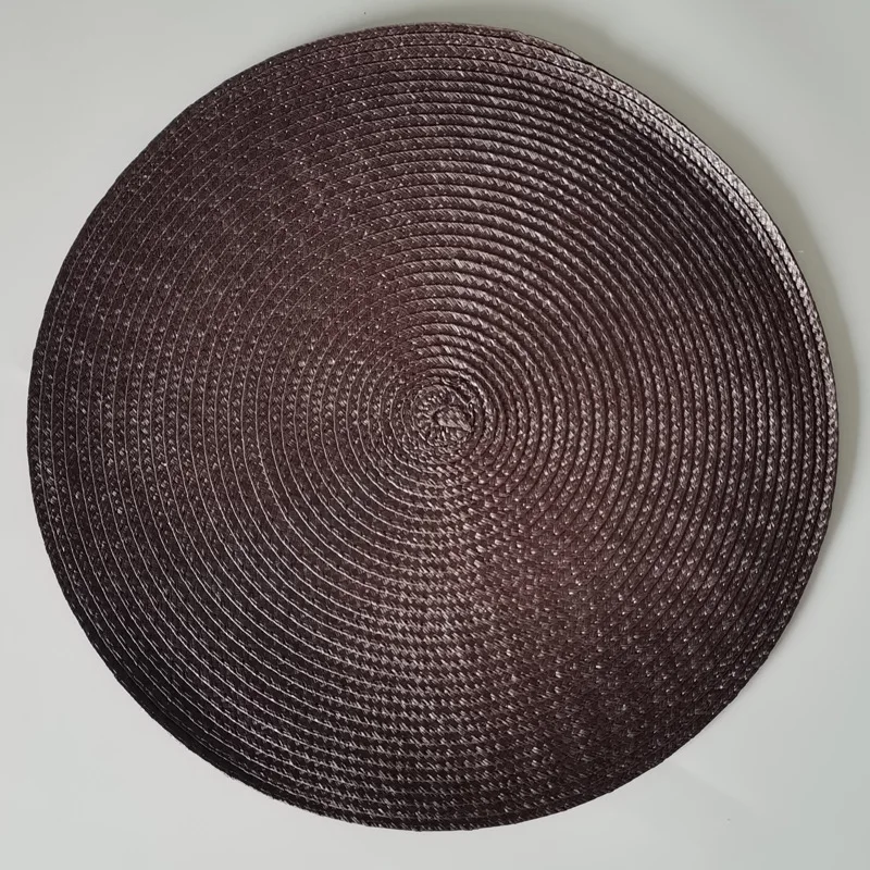 38cm runda vävda bordsunderlägg vattentäta matbordsunderlägg halkfria servettskivor skålunderlägg dryckesmuggunderlägg köksdekoration: Rosa