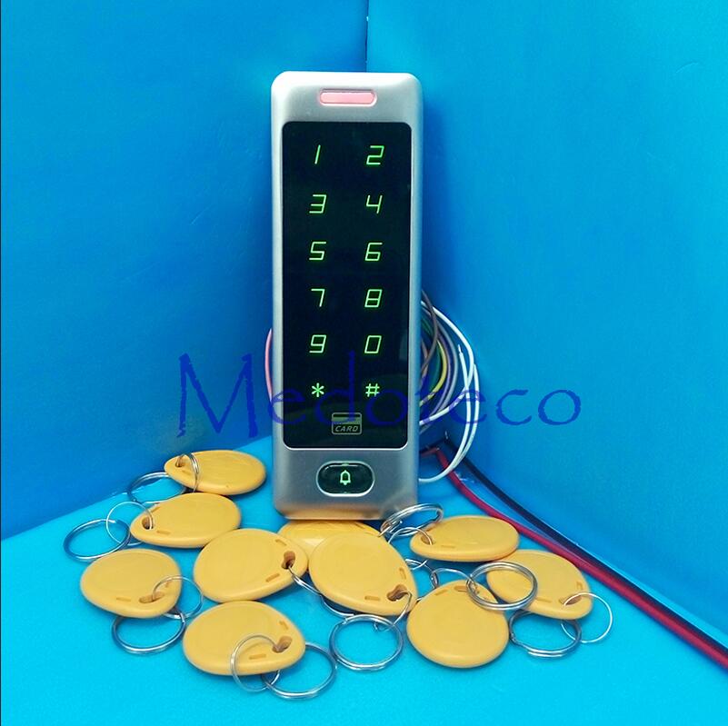 IP68 Waterproof Rfid Access Controller 125Khz EM Card Door Access Control Outdoor Metal Case touch keypad Access Control System: Yellow