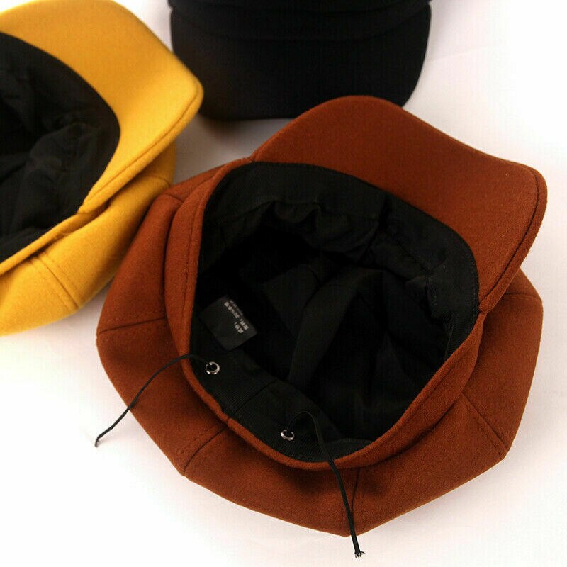 Outono inverno octogonal chapéus moda lã boinas bonés feminino branco chapéus artista francês bonés de alta qualidade ao ar livre chapéu hat hat hat а hat