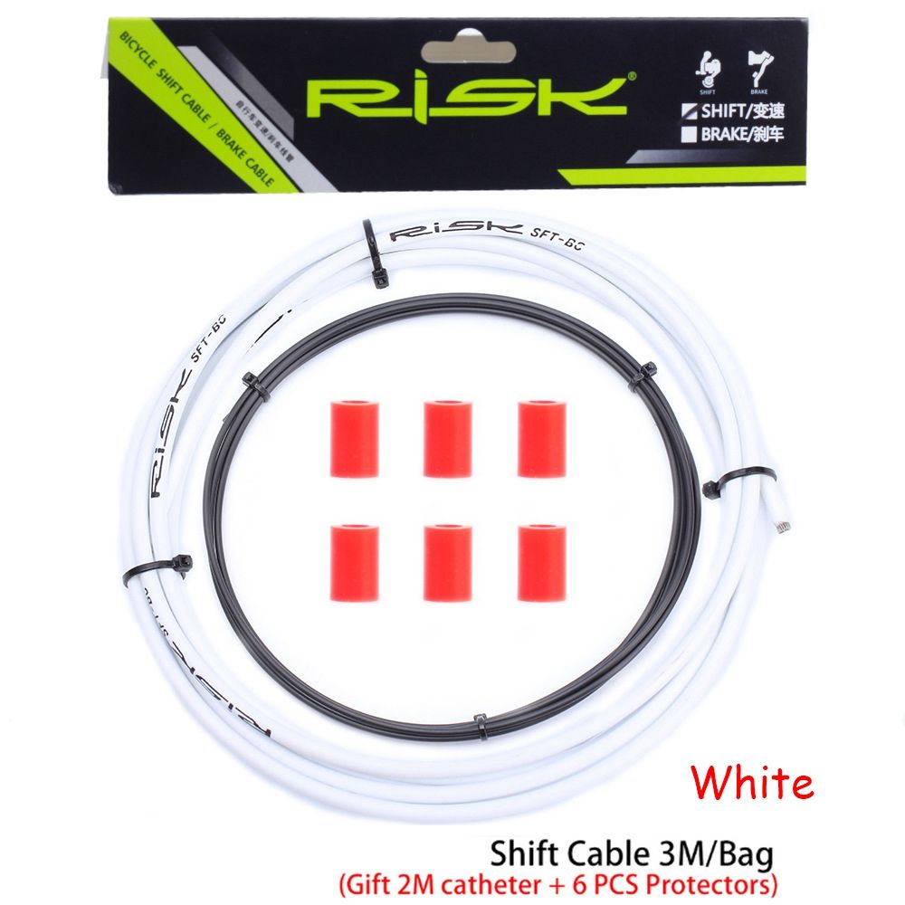 Universal 3meters / 98ft Bike Bicycle Basic Brake &amp; Shift Derailleur Cable Line Wire 4mm/5mm Mountain Road Bike Cable Cycling: White Shift Cable