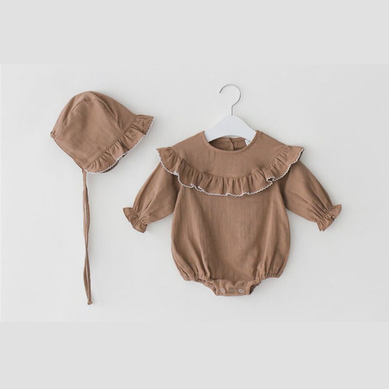 MILANCEL Neue Baby Bodys Koreanischen Kunst Kleinkind Mädchen Bodys Langarm Baby Jungen Outfit Baumwolle Baby Kleidung: Braun wie pic / 24M