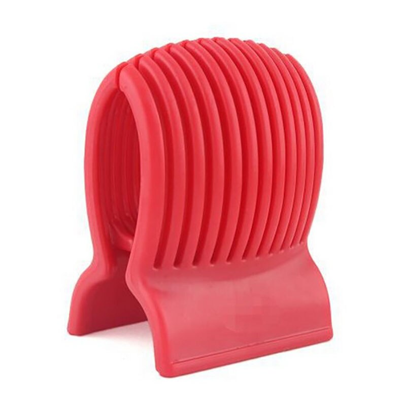 Red Tomato Slicer Plastic Kitchen Gadgets Tools Potato Onion Fruit Vegetable Cutter Cuts Tomato Slicers Holder Slicer Guide