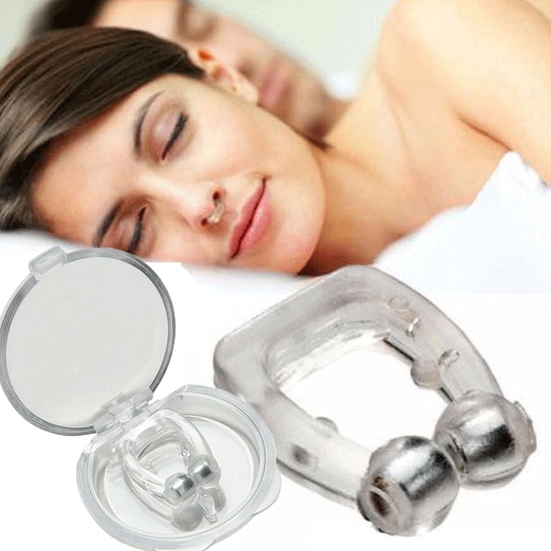1pc anti snorke næse klip mikro søvn stop snorken hjælpemagnet silikone
