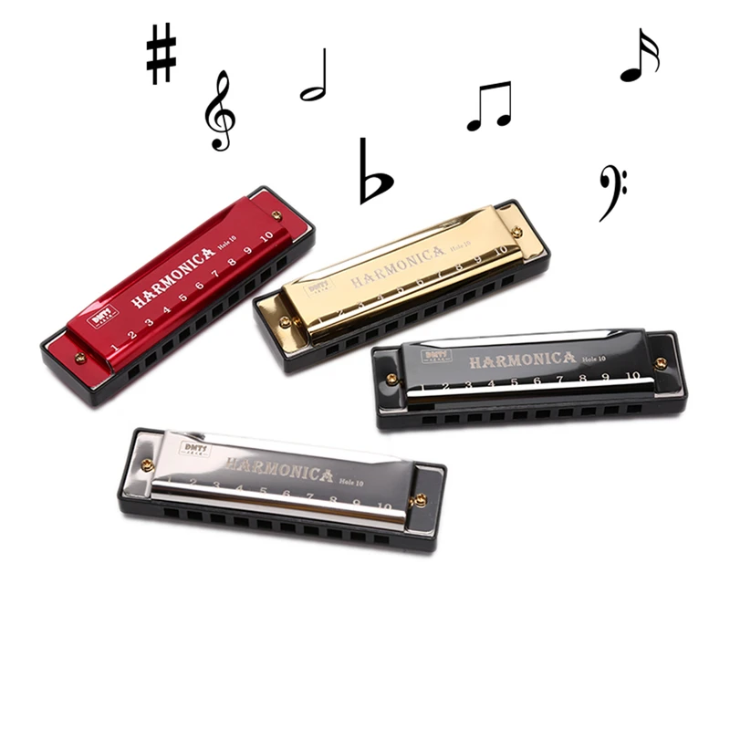 Harmonica Key of C 10 Hole Diatonic Harmonica C with Case for Beginner Students Kids with Case