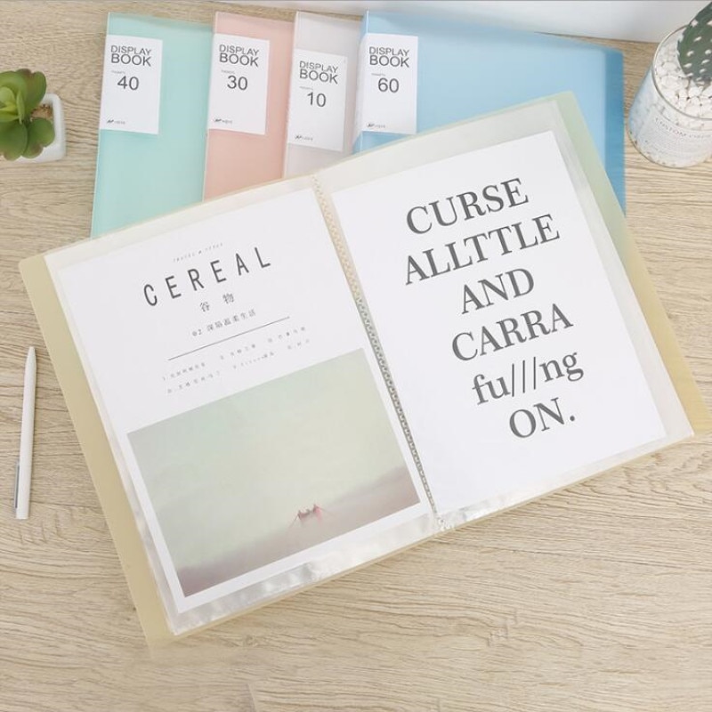 1PC A4 Display Book 20/40/60 Folder Bank Office Page File Bag Insert Workplace Document Campus Storage Family for Transparent