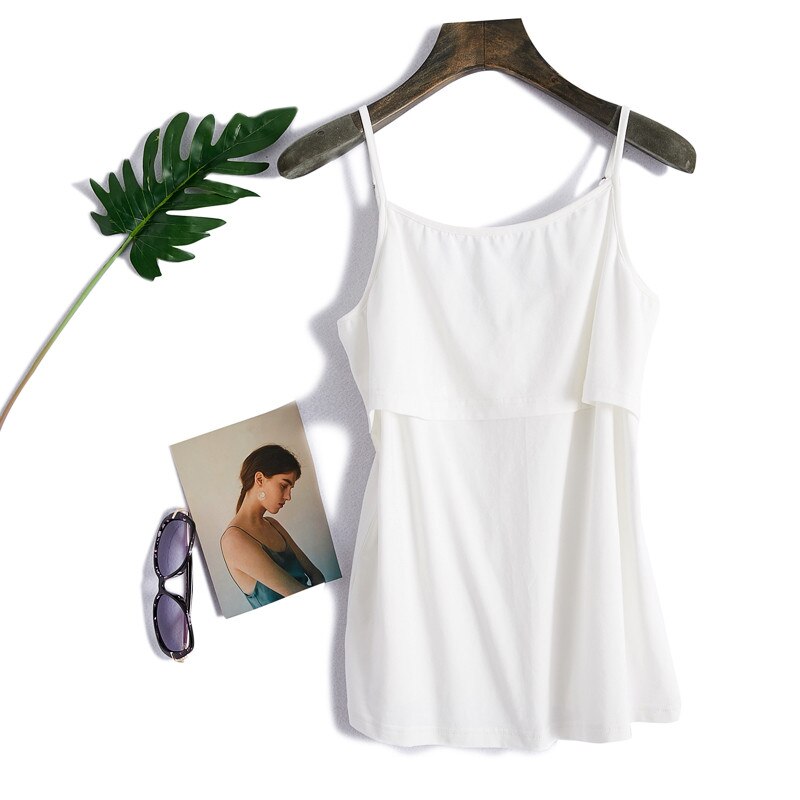Kvinders barselstanke amme amme toppe sommer barsel kvinder amme baby vest toppe graviditet casual skjorter: Hvid / L