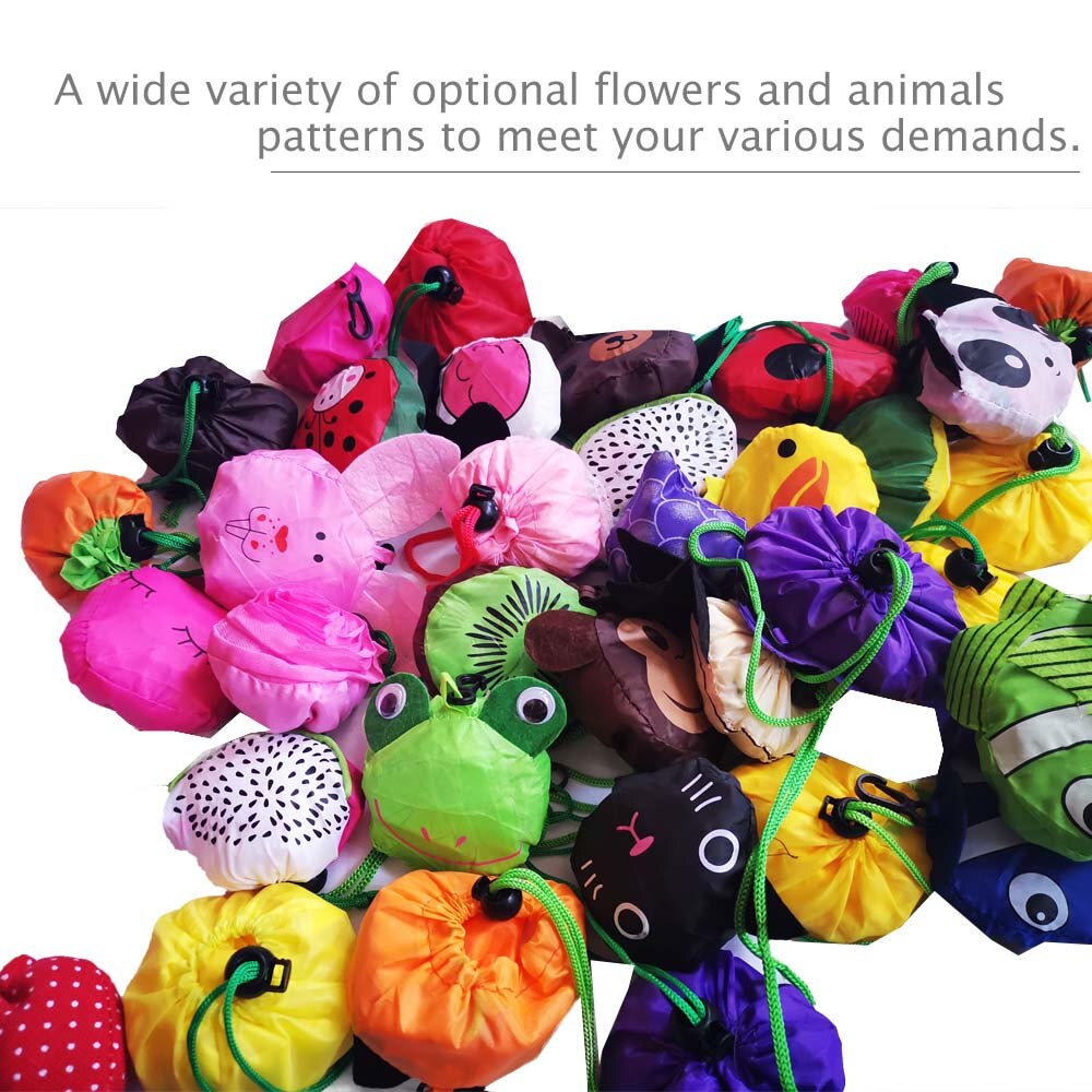 flower reusable shopping bag animal shopping bag nylon bag animal foldable bag promotional bags folding flower shopping bag