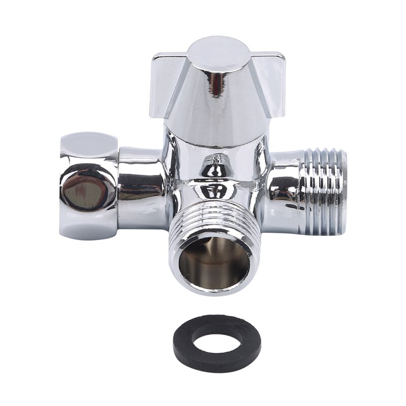 3 Way Shower Arm Diverter Valve For Hand Shower T-Valve Adapter Shut-Off Valve for Bathroom Attachment