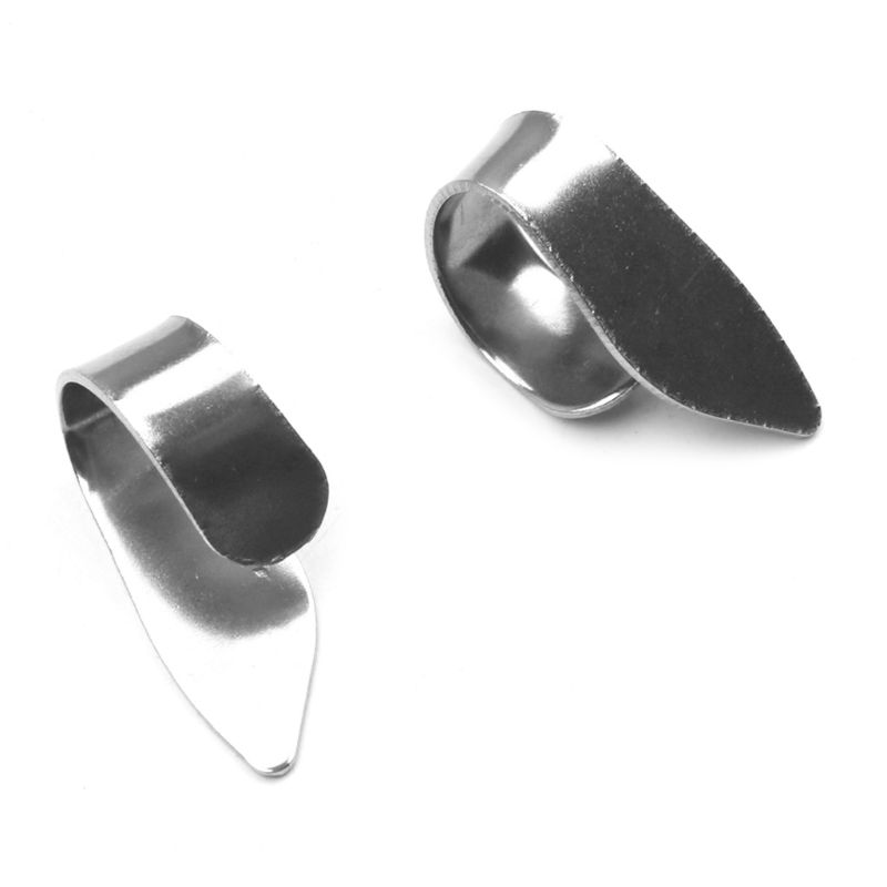 4 Pièces Médiators Guitare Doigt En Métal Pouce - Apparence Brillante Accessoires Pour Pratique Guitare (Argent)
