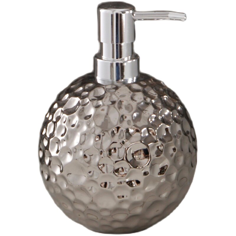 Silver Portable Liquid Soap Dispensers Retro Ceramic Bathroom Accessories Shower Gel Shampoo Bottles: N
