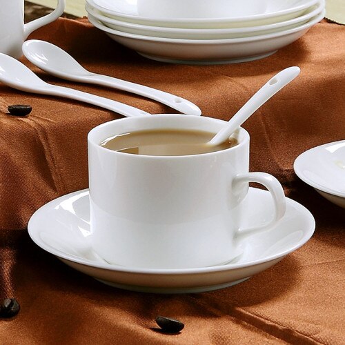 Mini Wit Keramische Kopje Thee Set Met Lepel Cappuccino Herbruikbare Koffie Mok Afternoon Tea Koffie Kopjes Kopjes En Schoteltjes AF50BD: style-5